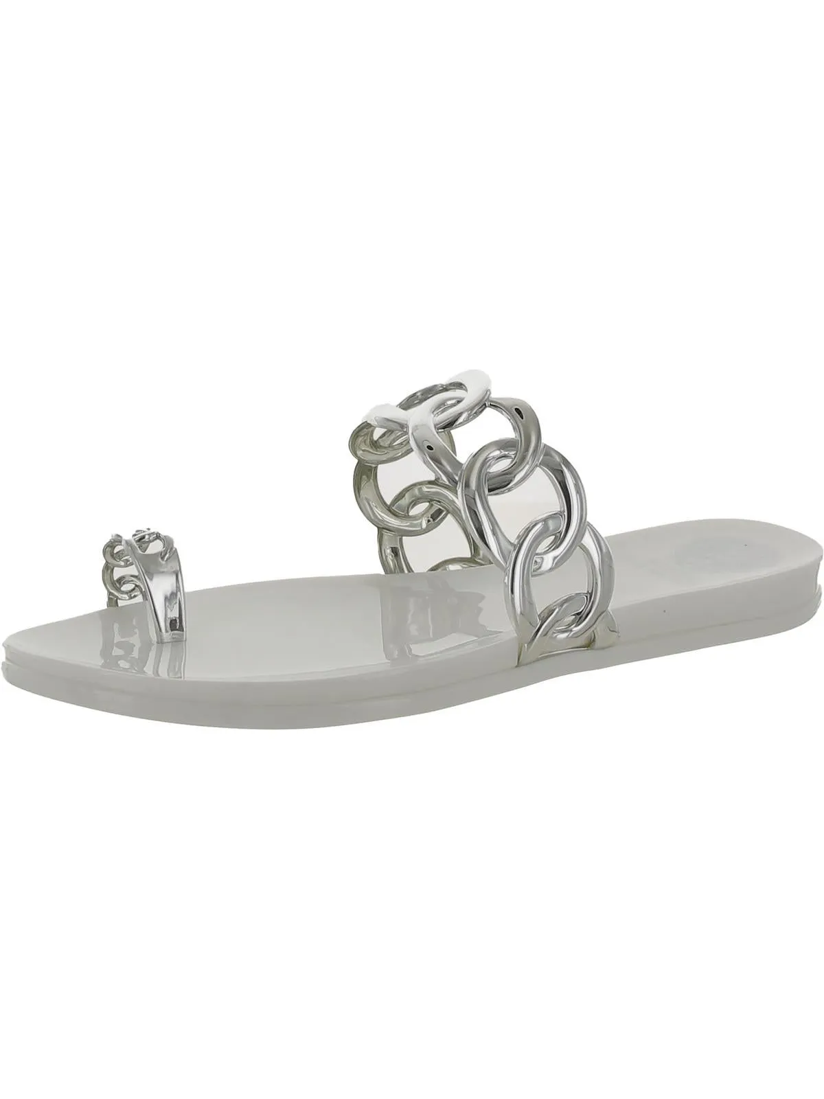 Emagenta Womens Chain Toe Loop Jelly Sandals
