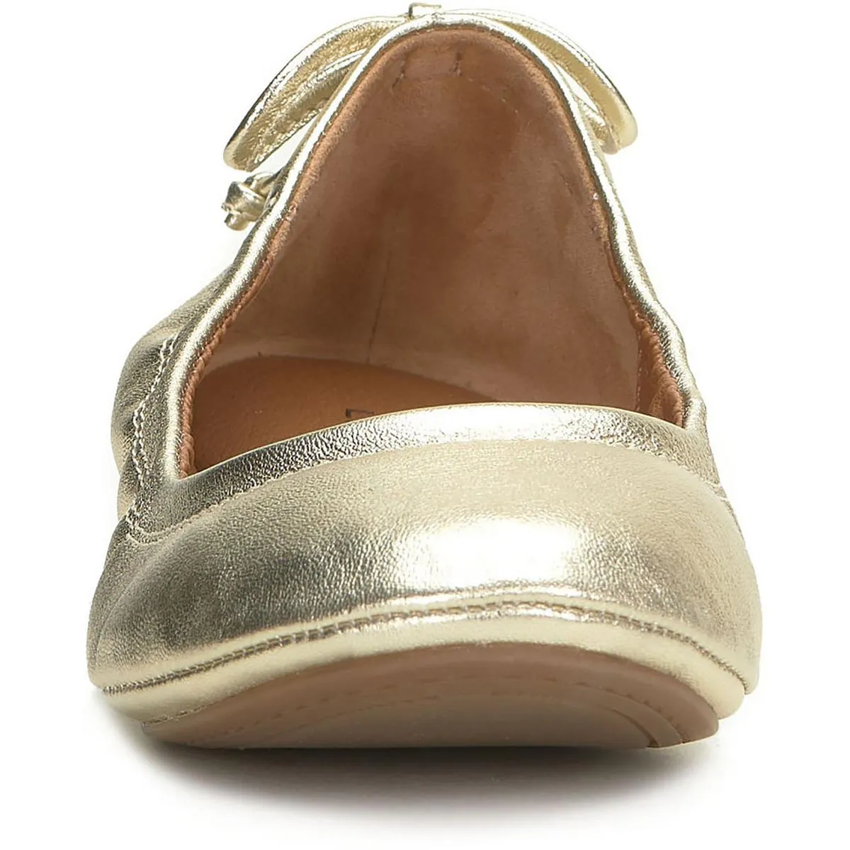 Emmolise Womens Leather Slip On Ballet Flats
