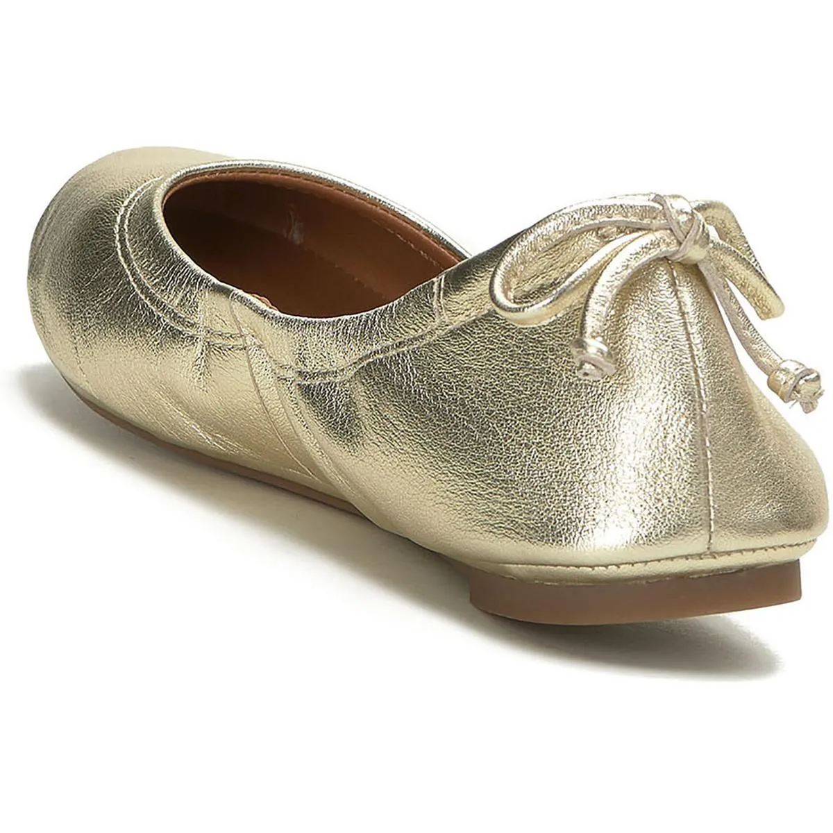 Emmolise Womens Leather Slip On Ballet Flats