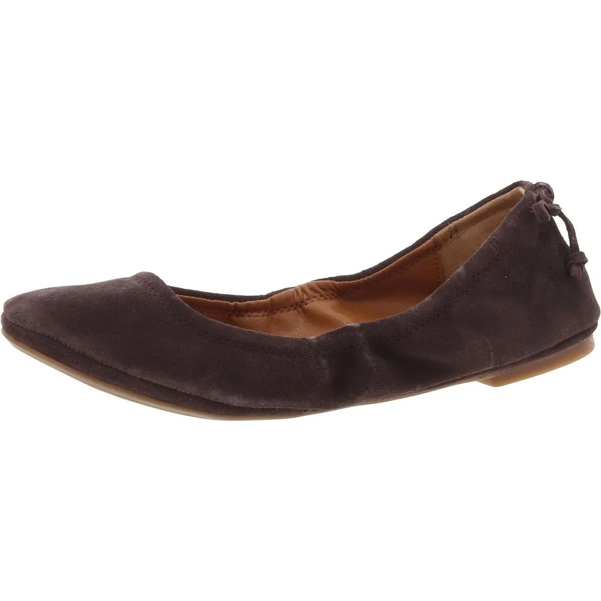 Emmolise Womens Leather Slip On Ballet Flats
