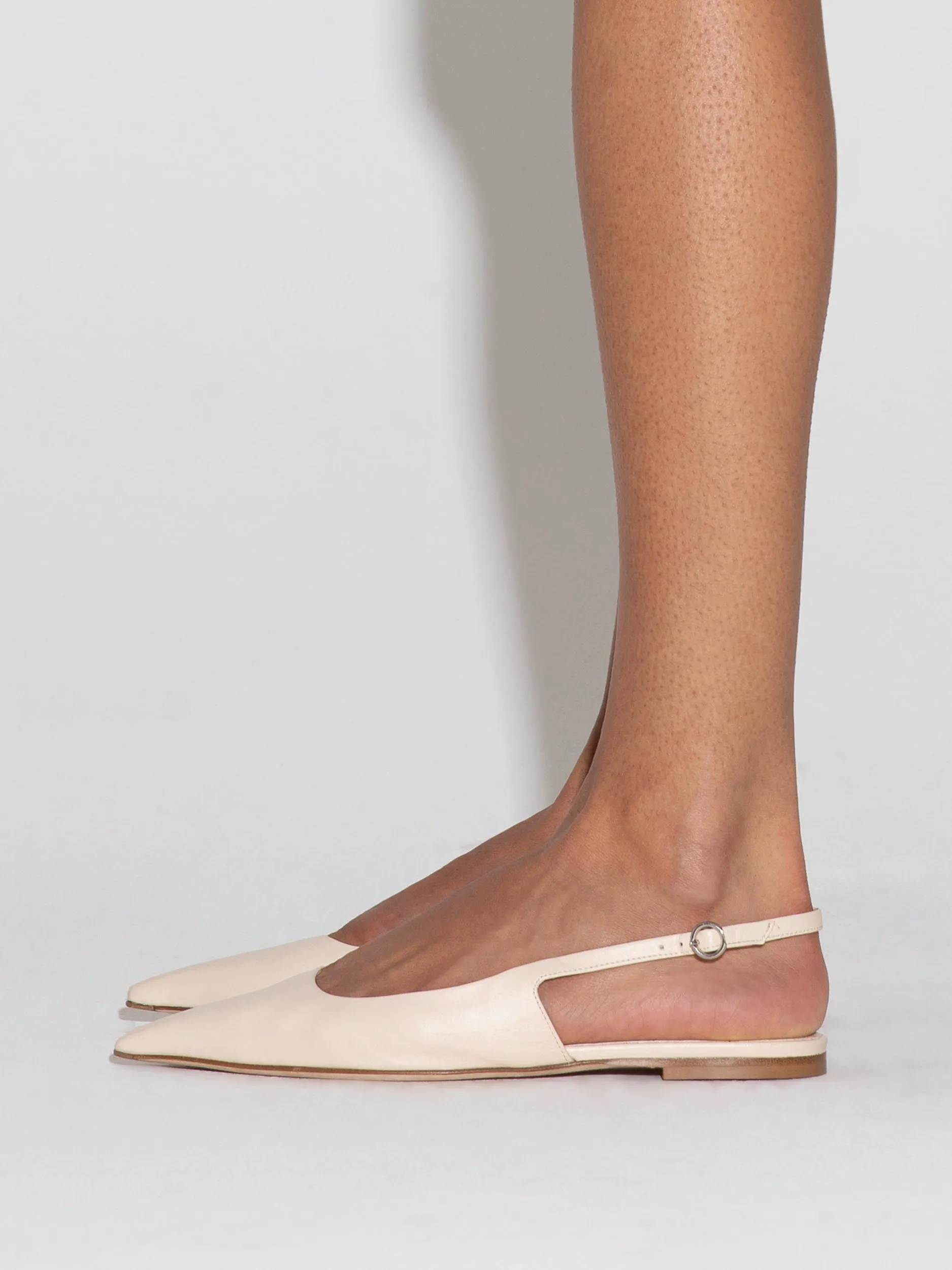 Fedora Leather Slingback Flats