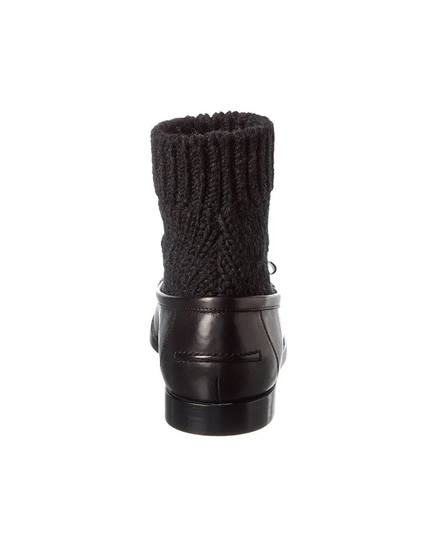 Ferragamo Vivaldo Knit & Leather Loafer