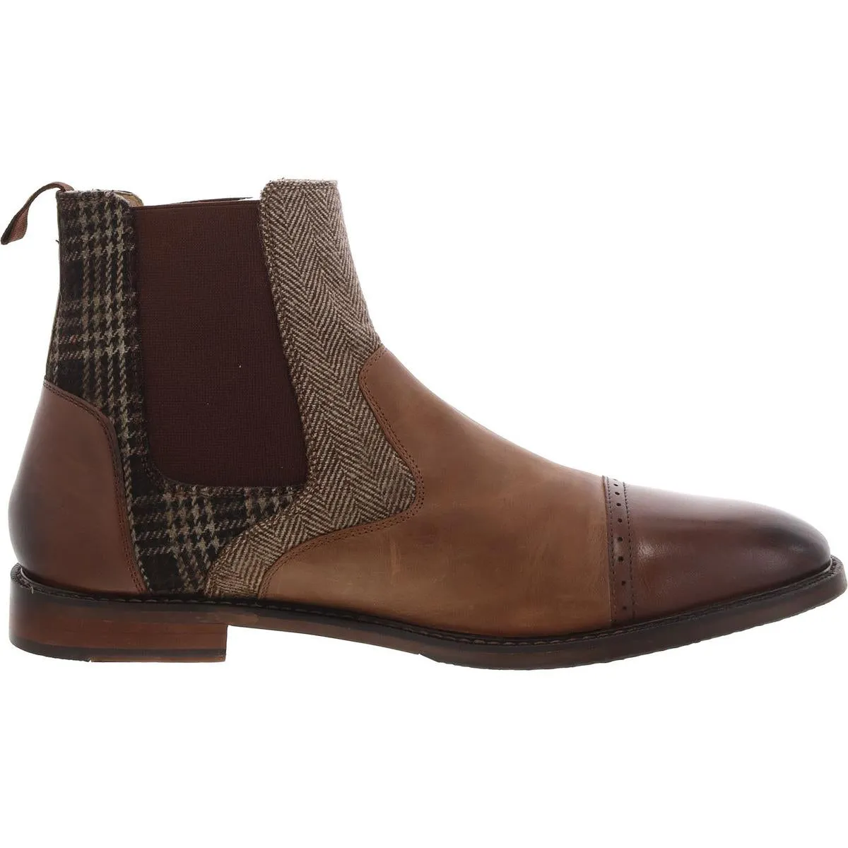 Finney Mens Leather Brogue Chelsea Boots
