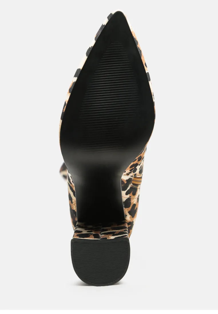 flittle long block heel boots