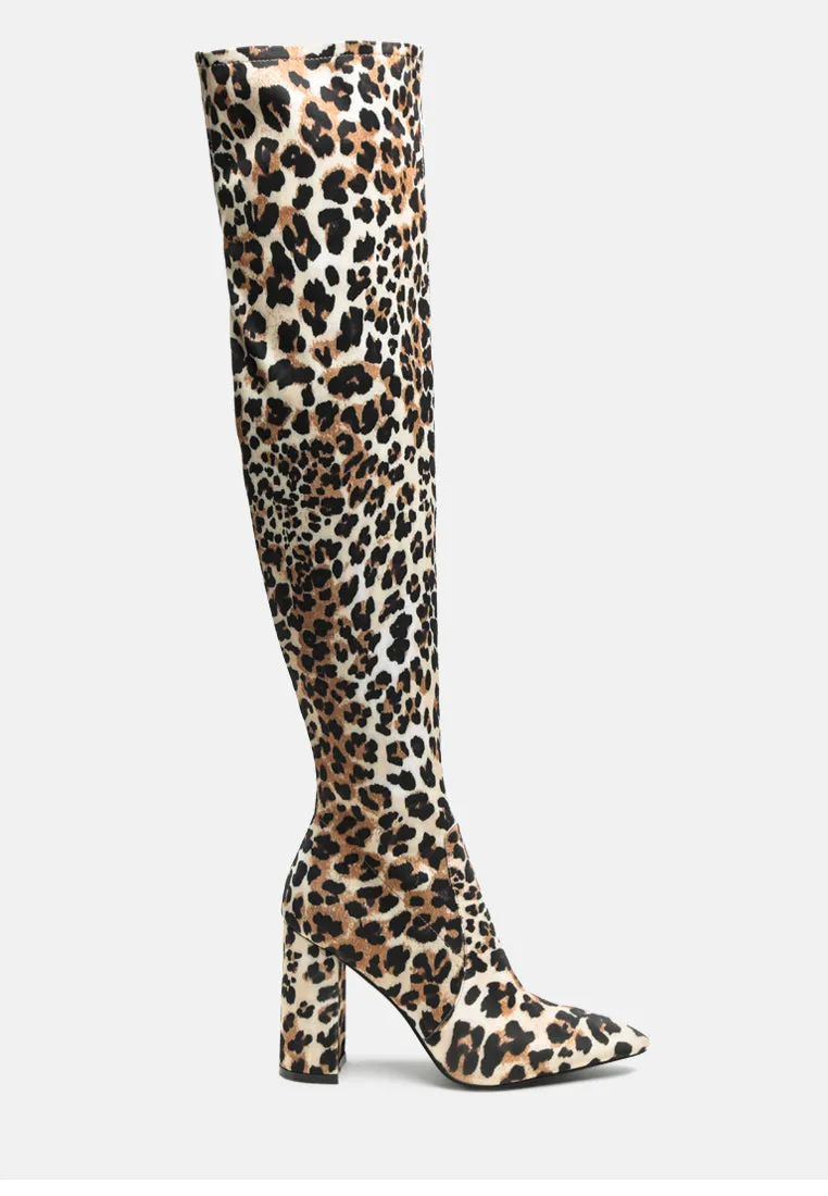 flittle long block heel boots