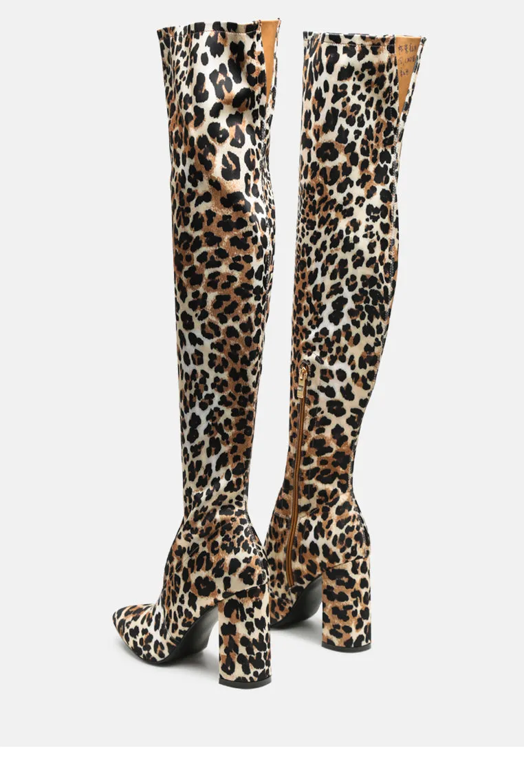 flittle long block heel boots