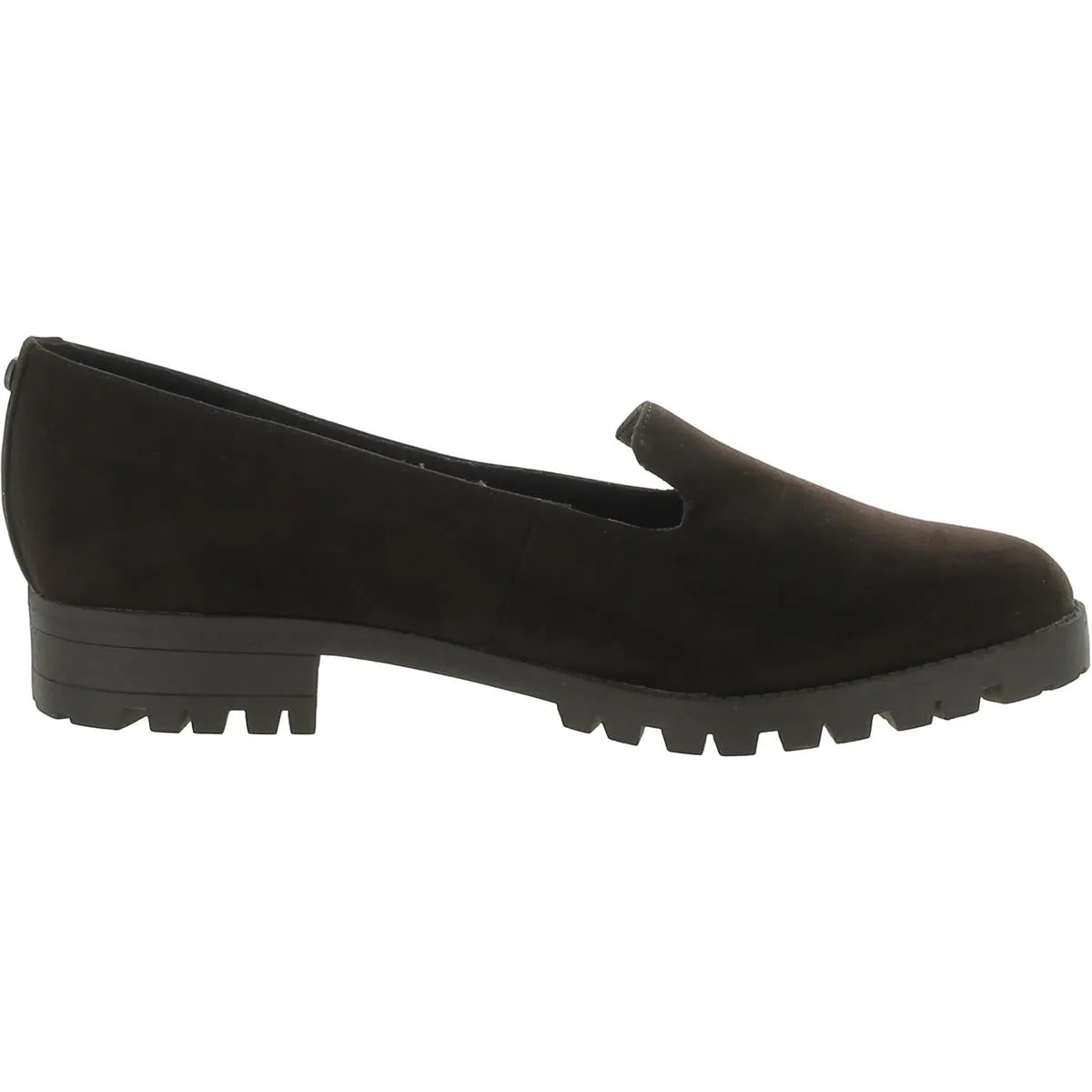 Geva 2 Womens Faux Suede Lugged Sole Loafers