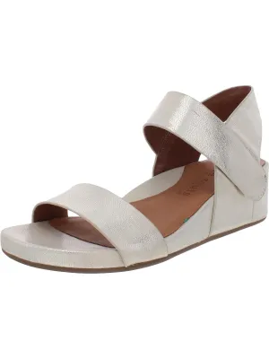 Gisele Two Band Womens Leather Open Toe Wedge Sandals