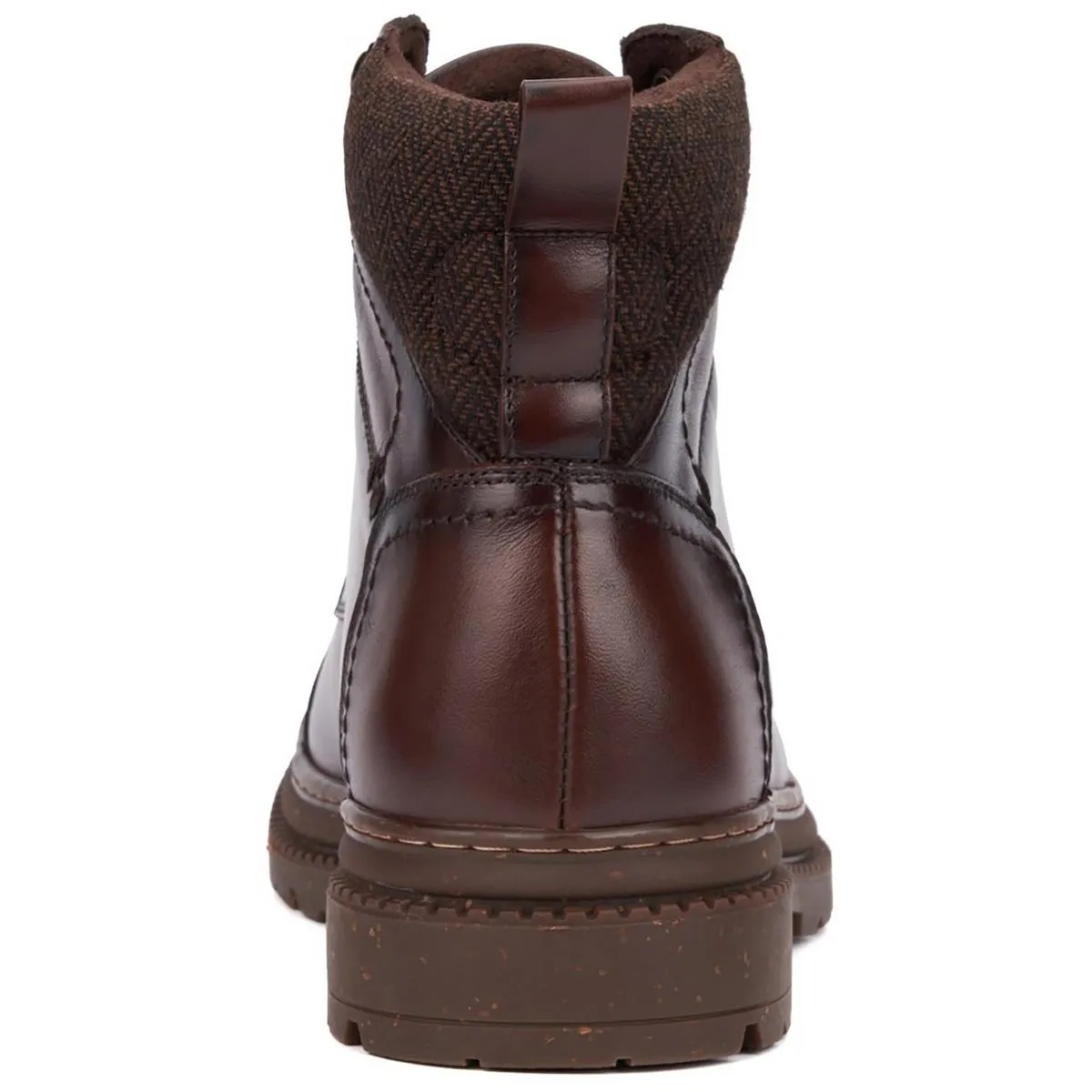 Glenn Mens Lugged Sole Leather Combat & Lace-Up Boots