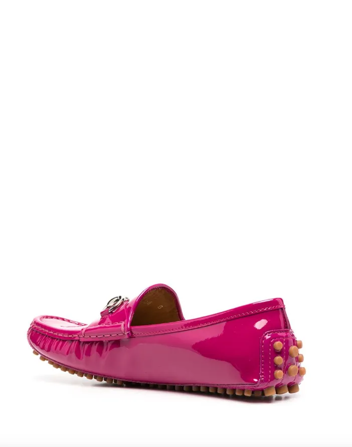 Gucci glossy-finish horsebit loafers