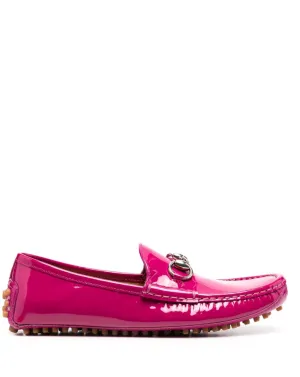 Gucci glossy-finish horsebit loafers