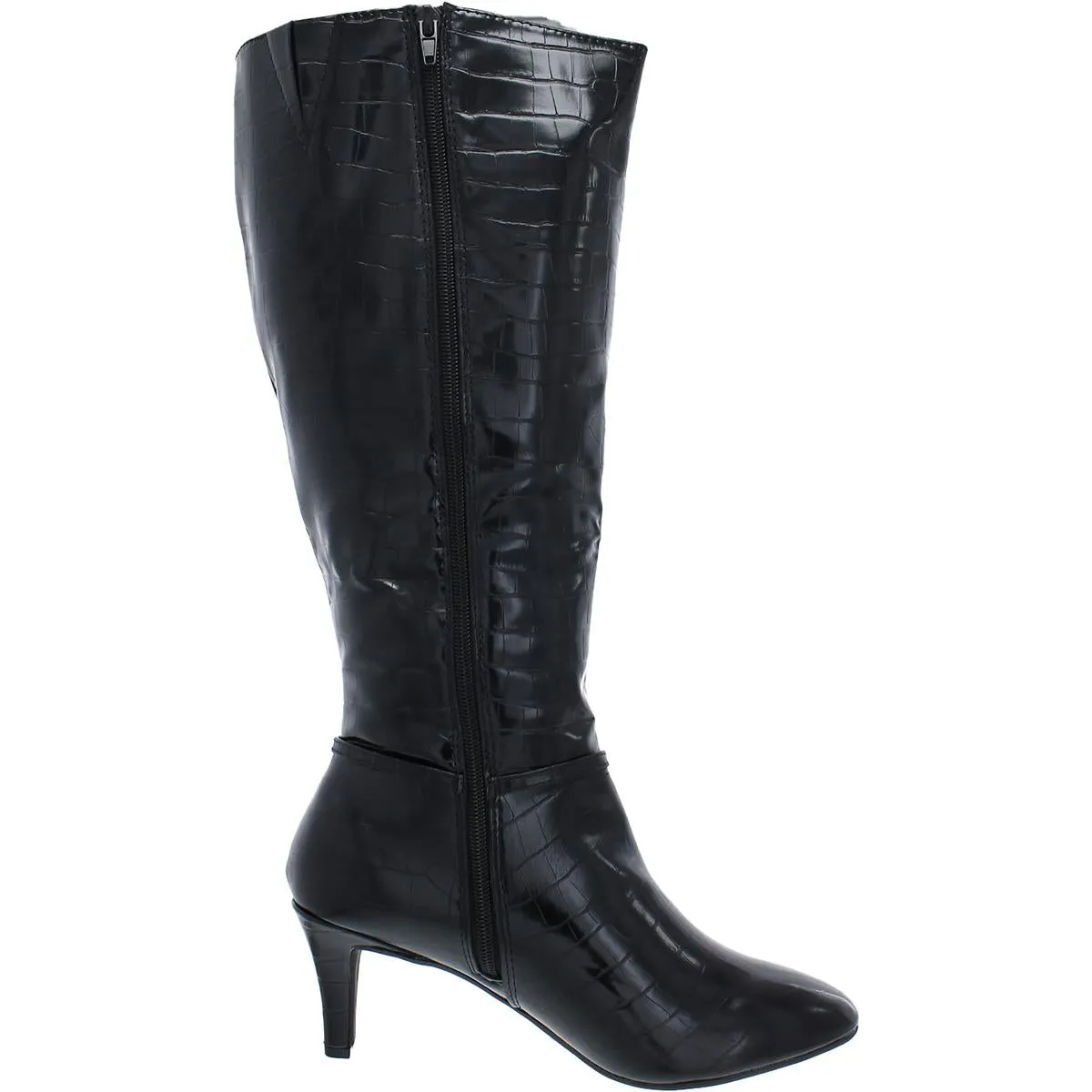 Hanna Womens Faux Leather Tall Knee-High Boots