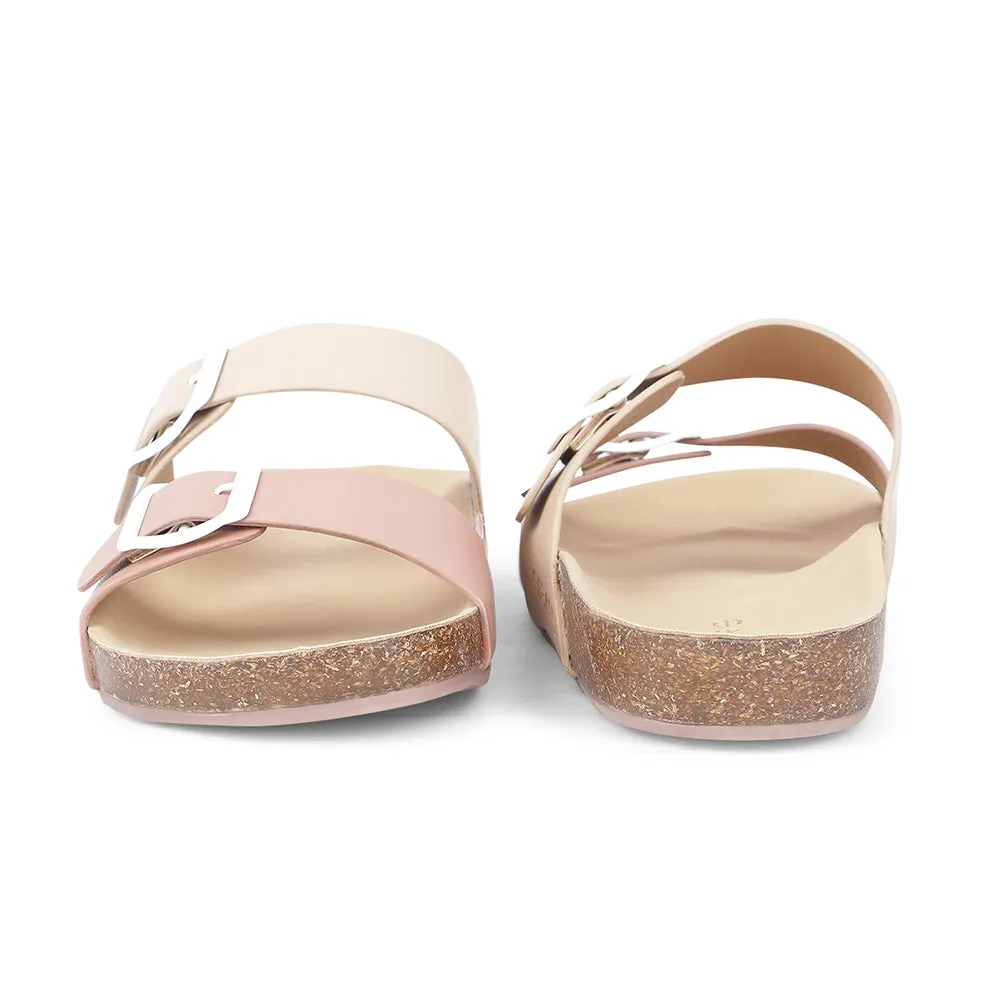 Healers Casual Peach Buckle Slider For Women J332-13 By Liberty