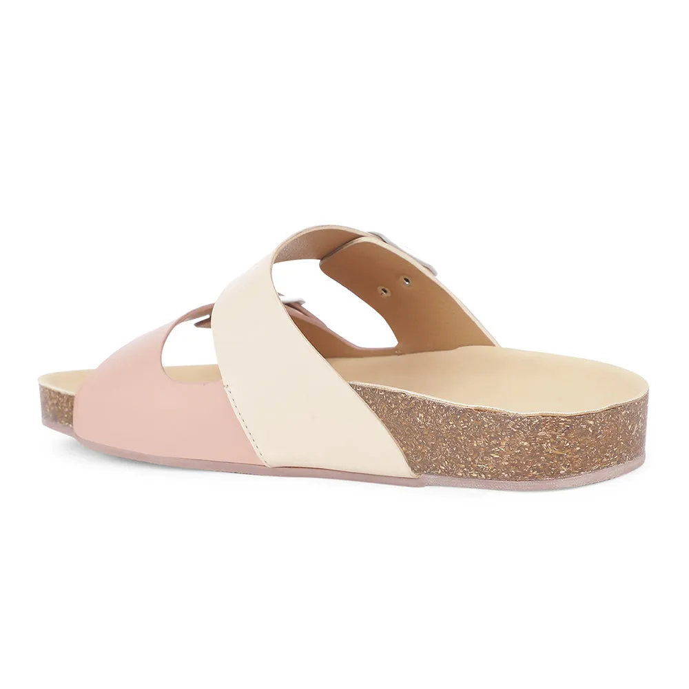 Healers Casual Peach Buckle Slider For Women J332-13 By Liberty