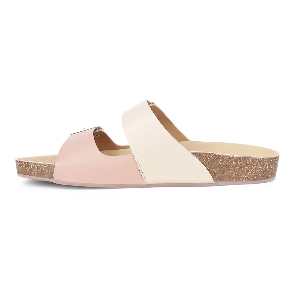 Healers Casual Peach Buckle Slider For Women J332-13 By Liberty