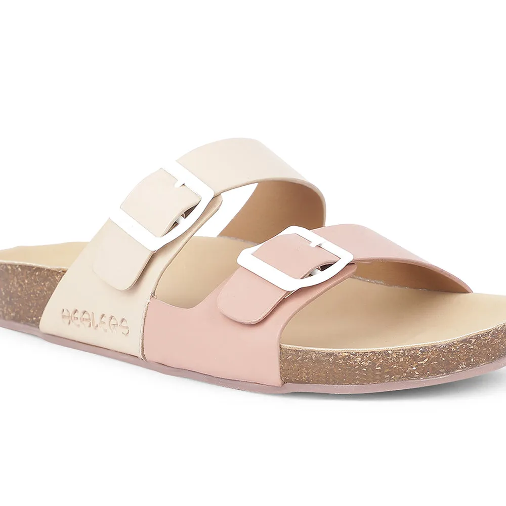 Healers Casual Peach Buckle Slider For Women J332-13 By Liberty