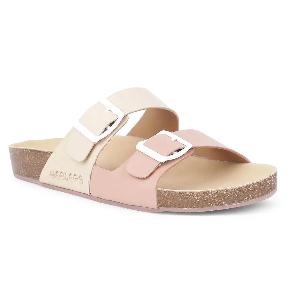 Healers Casual Peach Buckle Slider For Women J332-13 By Liberty