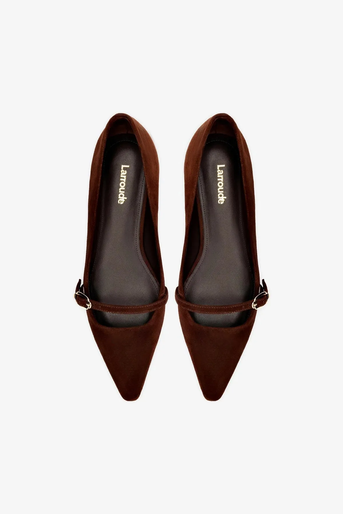 Irene Flat In Brown Suede