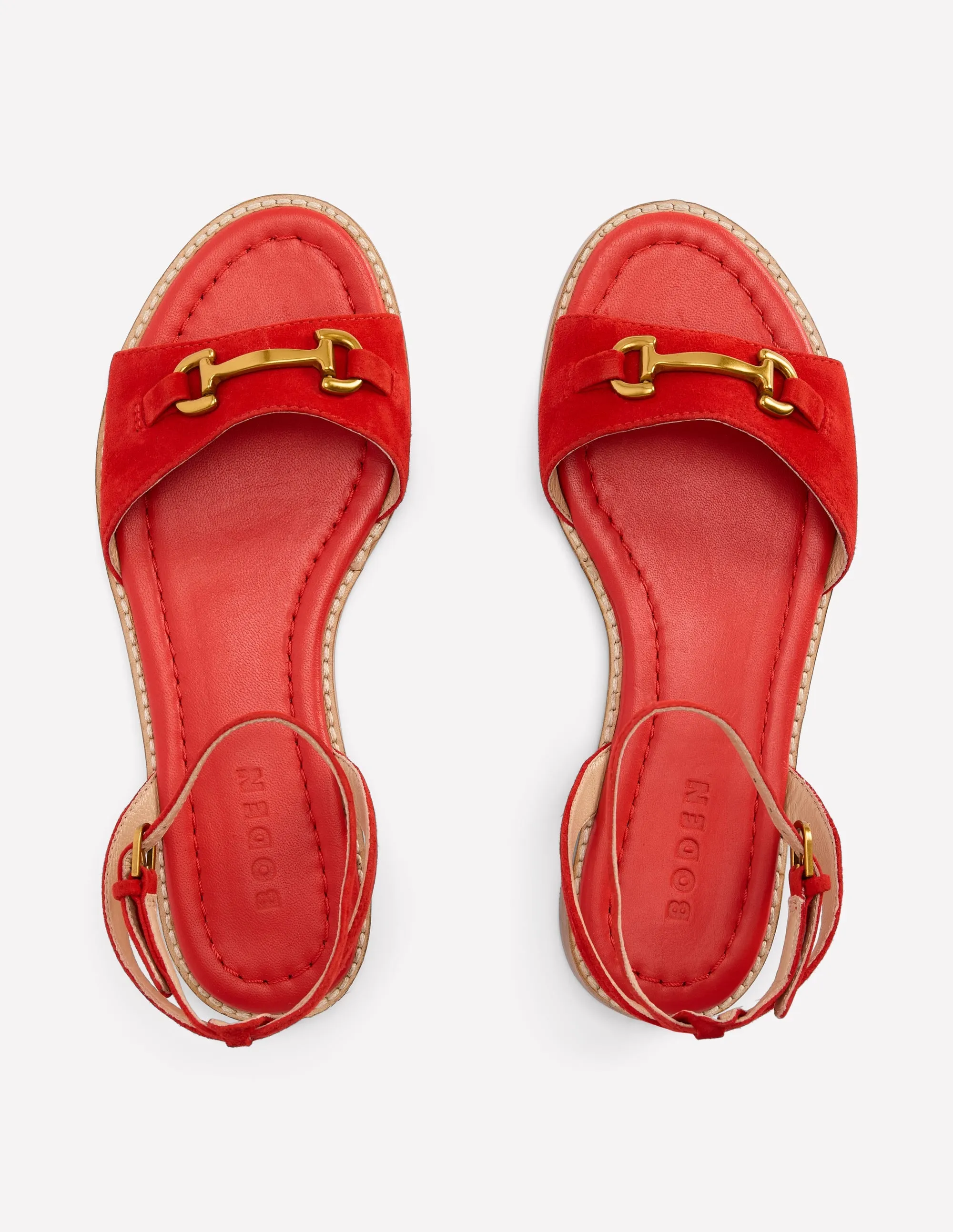 Iris Snaffle Flat Sandal-Post Box Red