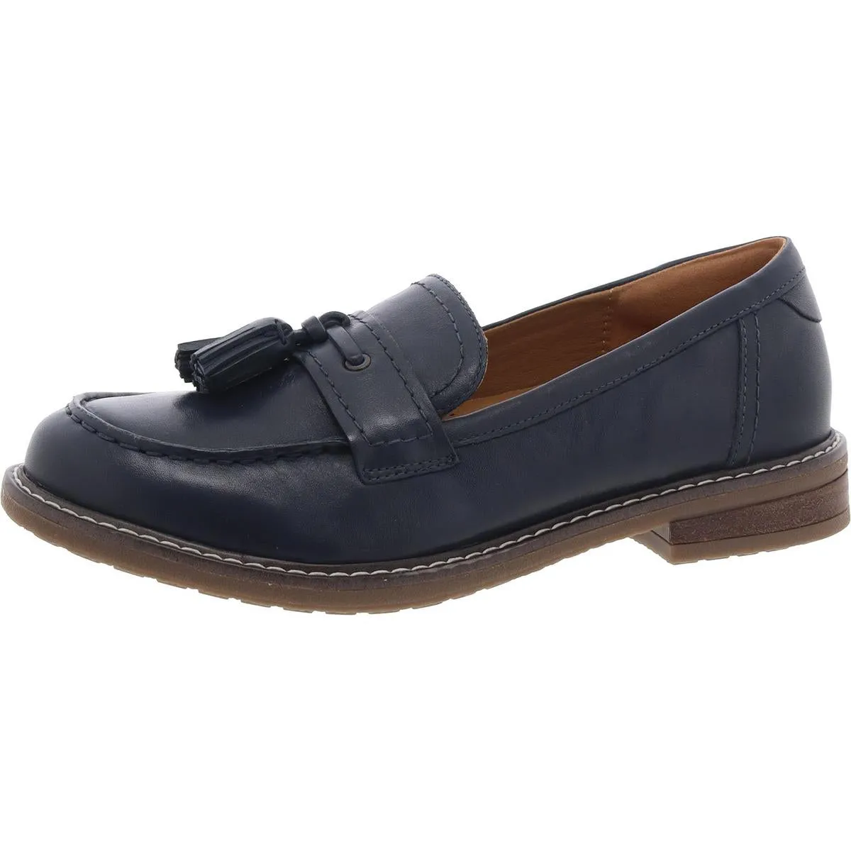 Janelle Womens Leather Tassel Loafers