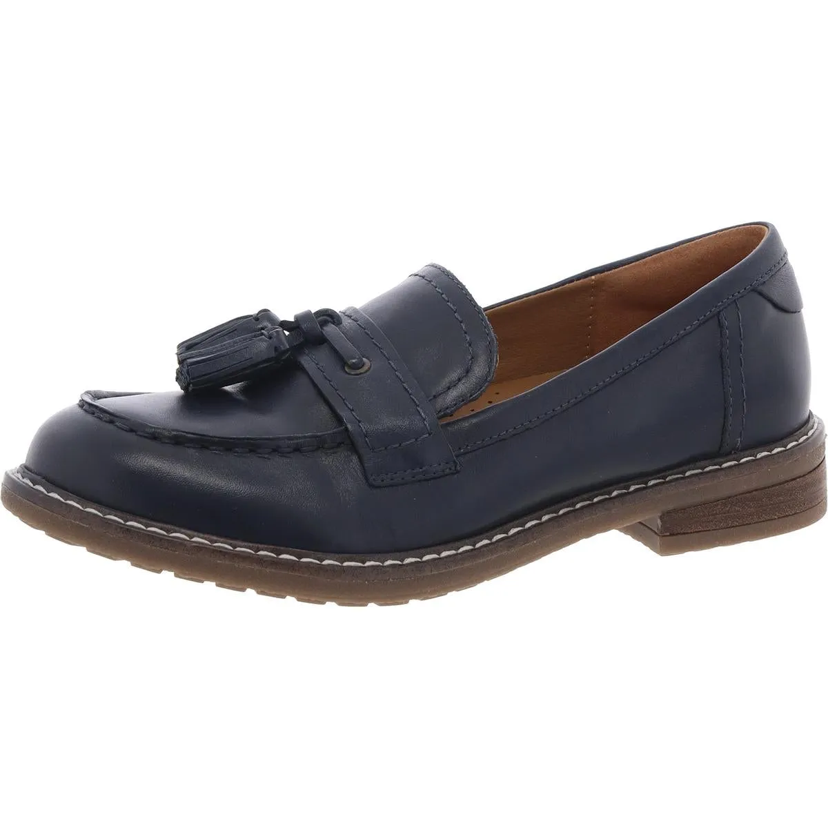 Janelle Womens Leather Tassel Loafers