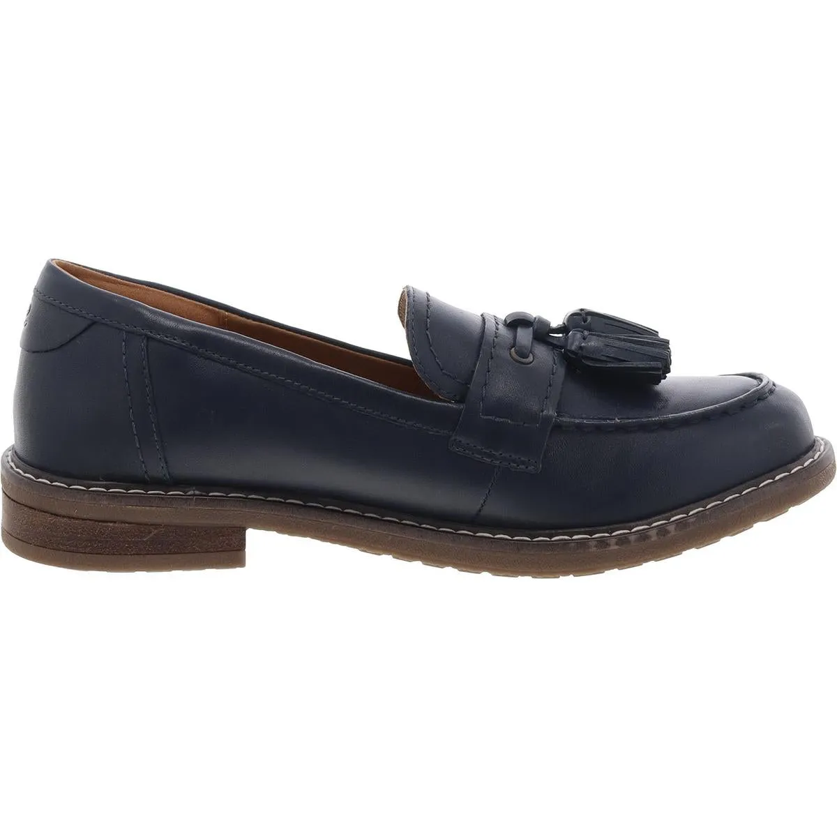 Janelle Womens Leather Tassel Loafers