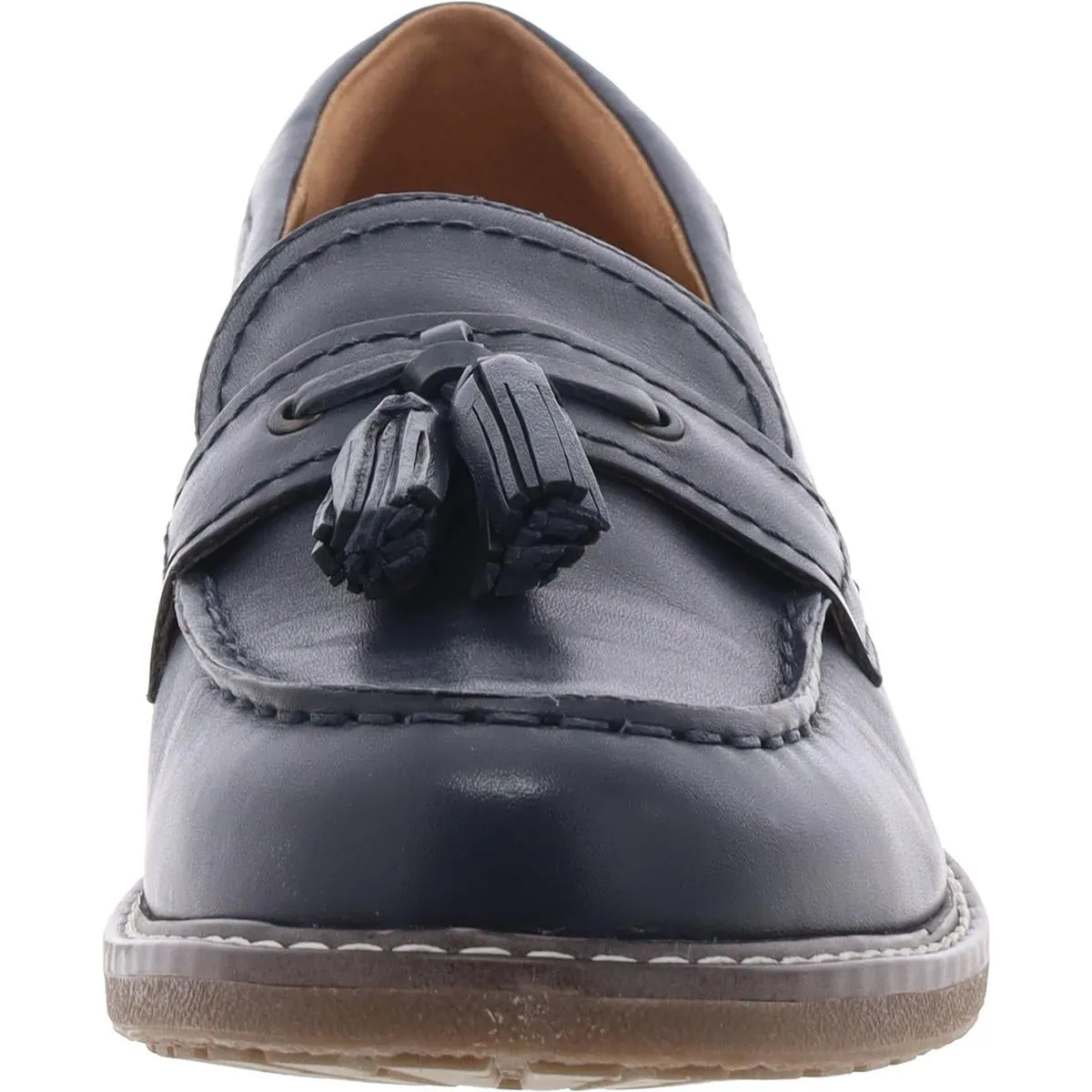 Janelle Womens Leather Tassel Loafers