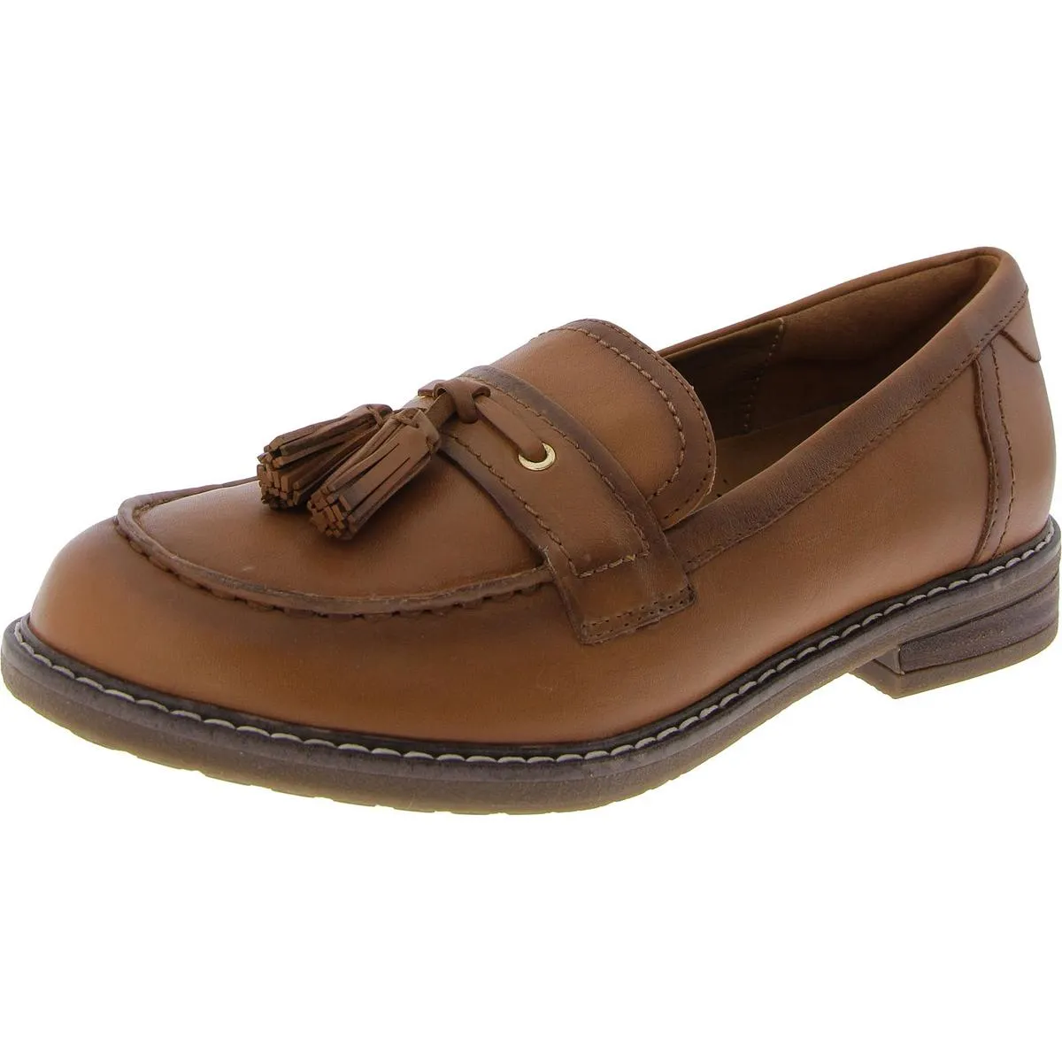 Janelle Womens Leather Tassel Loafers