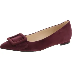 Jesike Womens Embellished Suede Ballet Flats