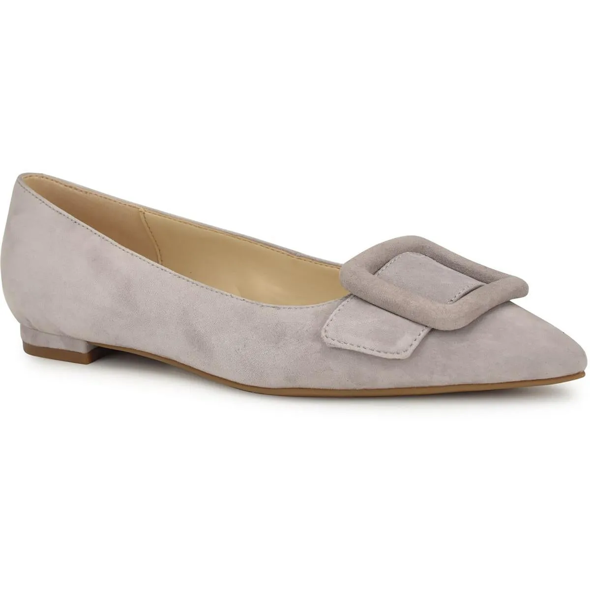 Jesike Womens Embellished Suede Ballet Flats