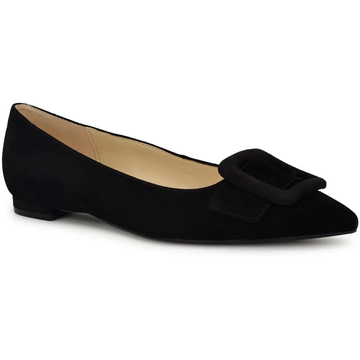 Jesike Womens Embellished Suede Ballet Flats