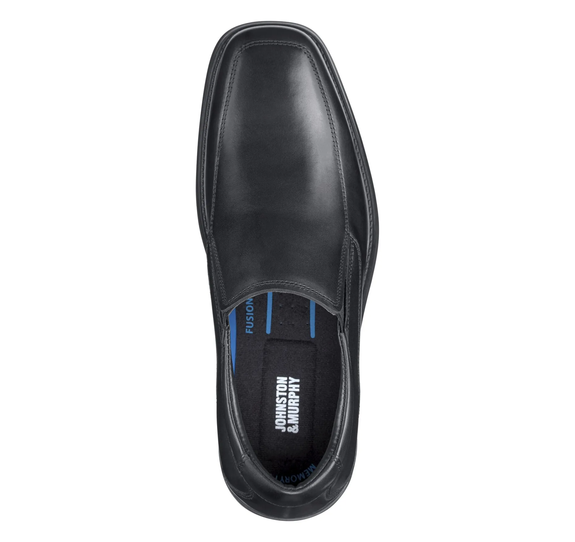 Johnston & Murphy Men's Ardmore Black Leather Moc Toe Venetian Slip On Loafer Shoe