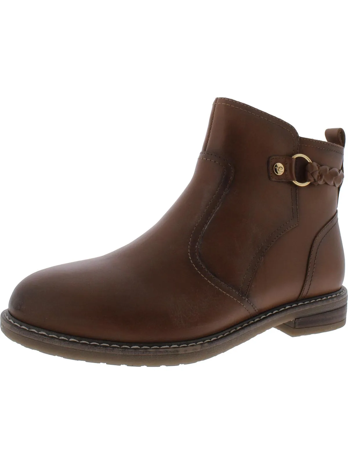 Jules Womens Leather Almond Toe Ankle Boots