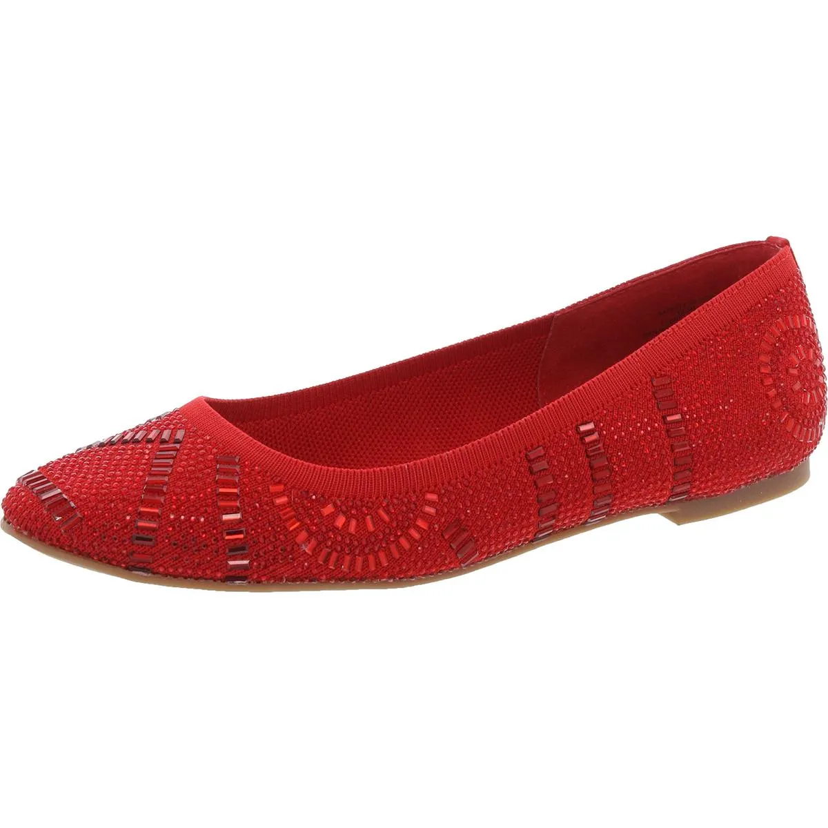 Karli Womens Embellished Slip On Ballet Flats