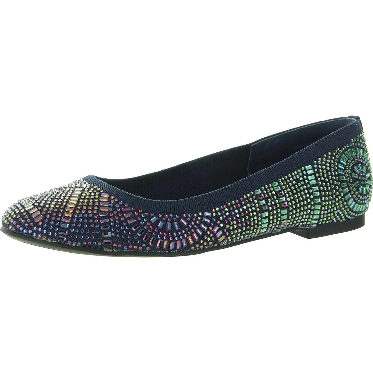 Karli Womens Embellished Slip On Ballet Flats