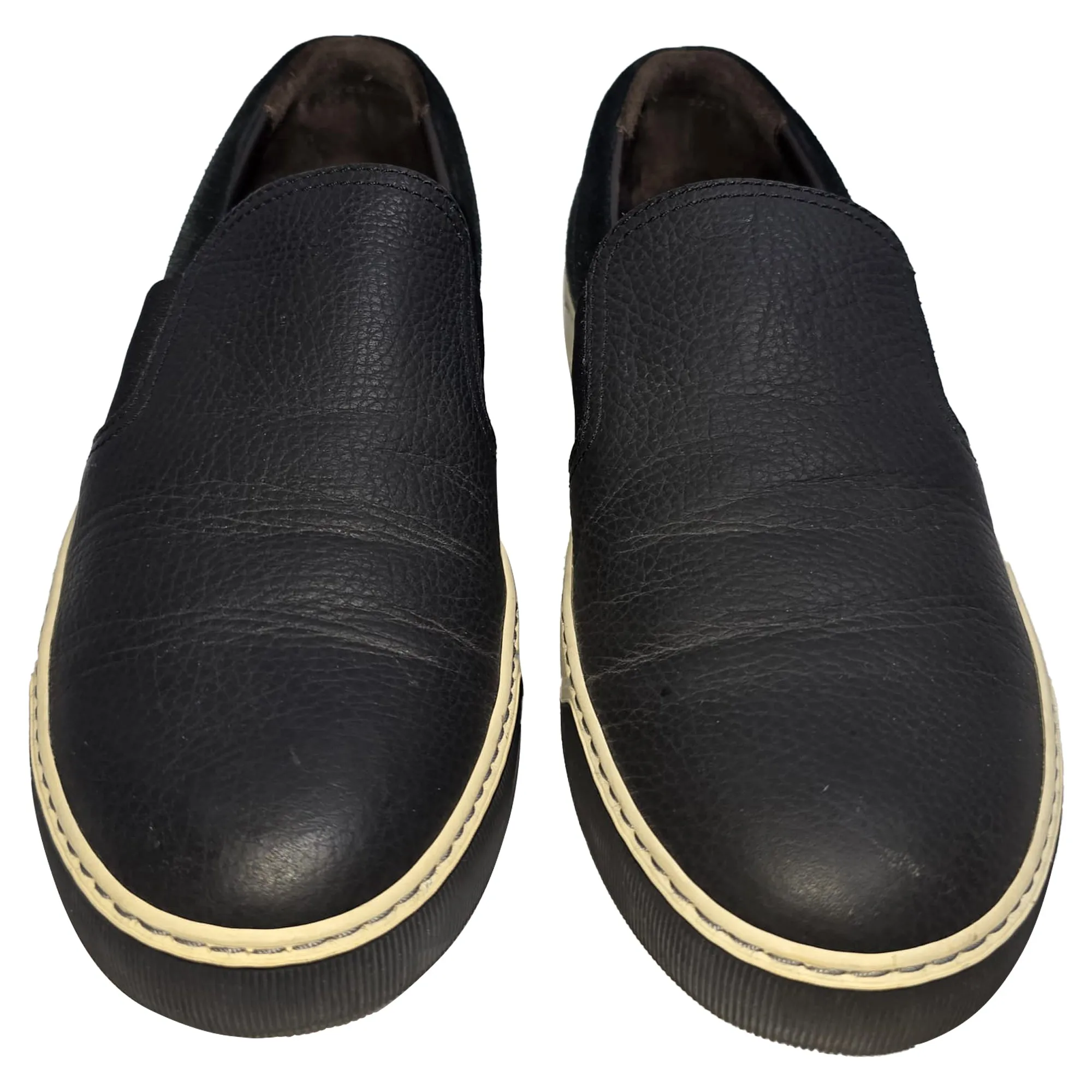 Lanvin Slip-On Sneakers in Black Leather and Suede