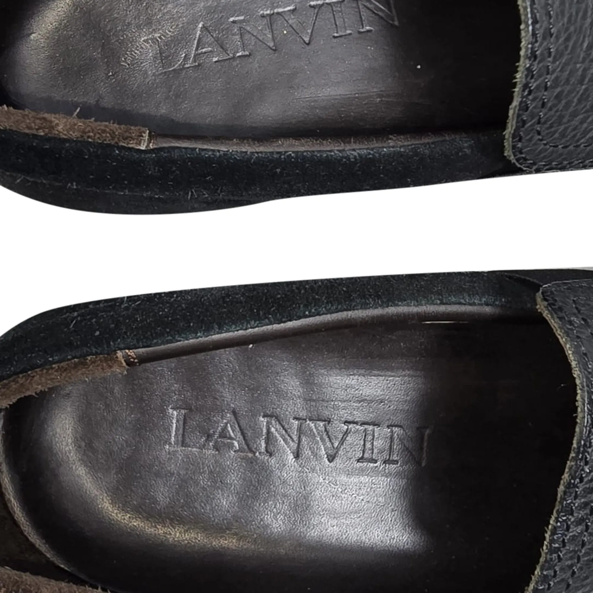 Lanvin Slip-On Sneakers in Black Leather and Suede