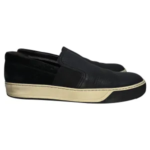Lanvin Slip-On Sneakers in Black Leather and Suede