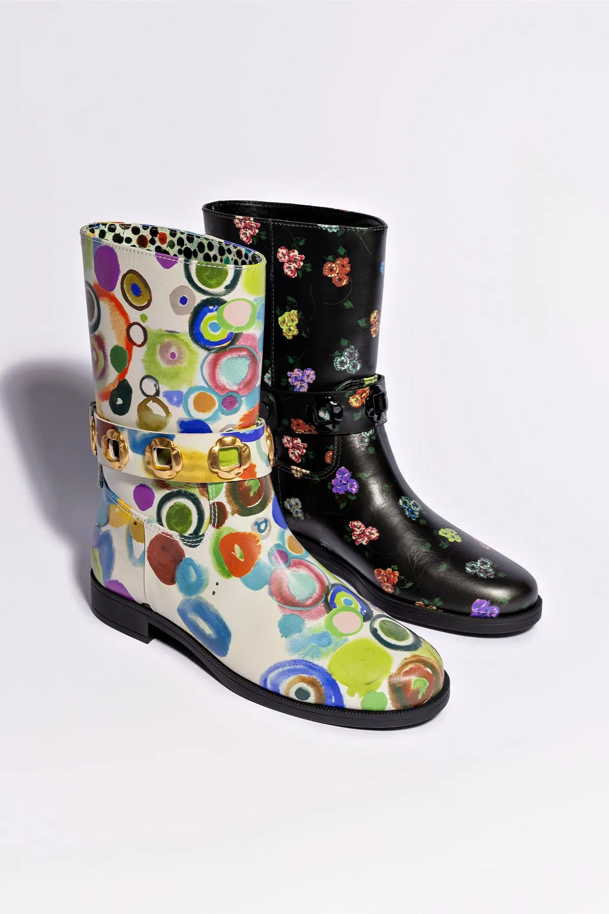 Larroudé x Libertine Milan Flat Bootie In JH Gouache