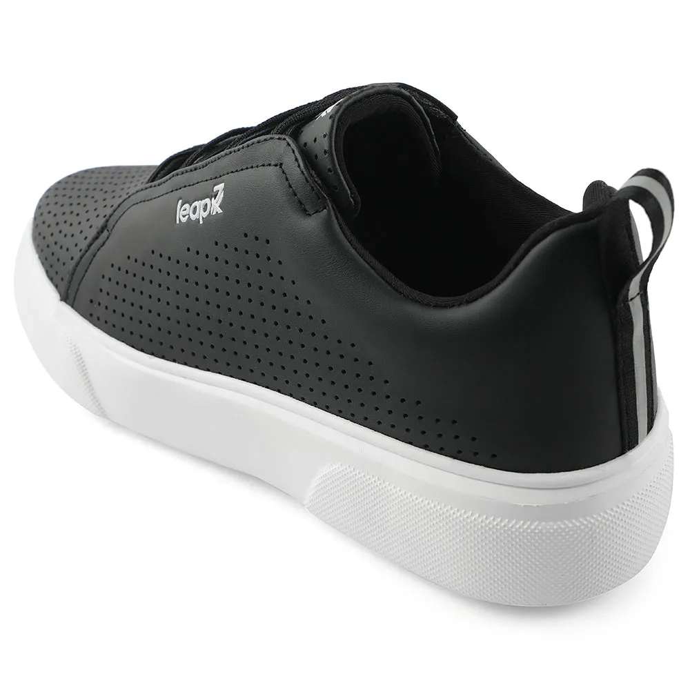 Leap7x Lacing Black Casual Sneakers For Men CROATIA-2E By Liberty