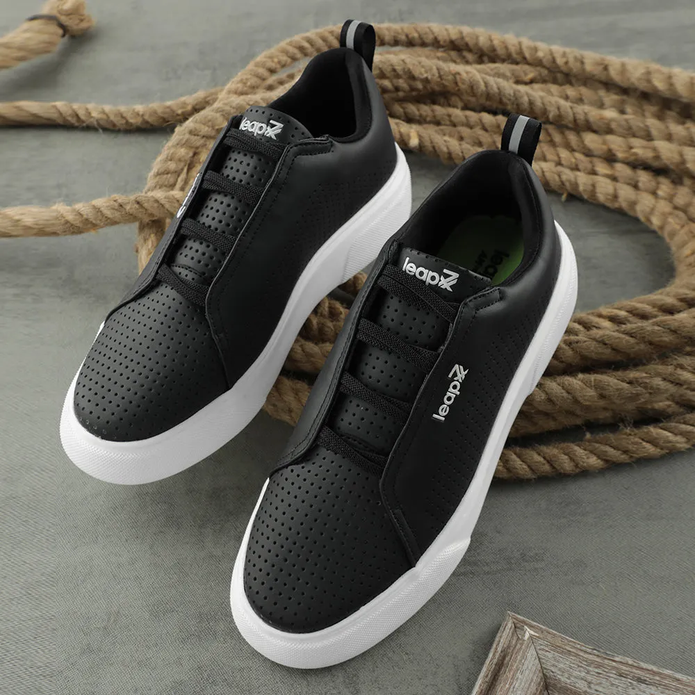 Leap7x Lacing Black Casual Sneakers For Men CROATIA-2E By Liberty