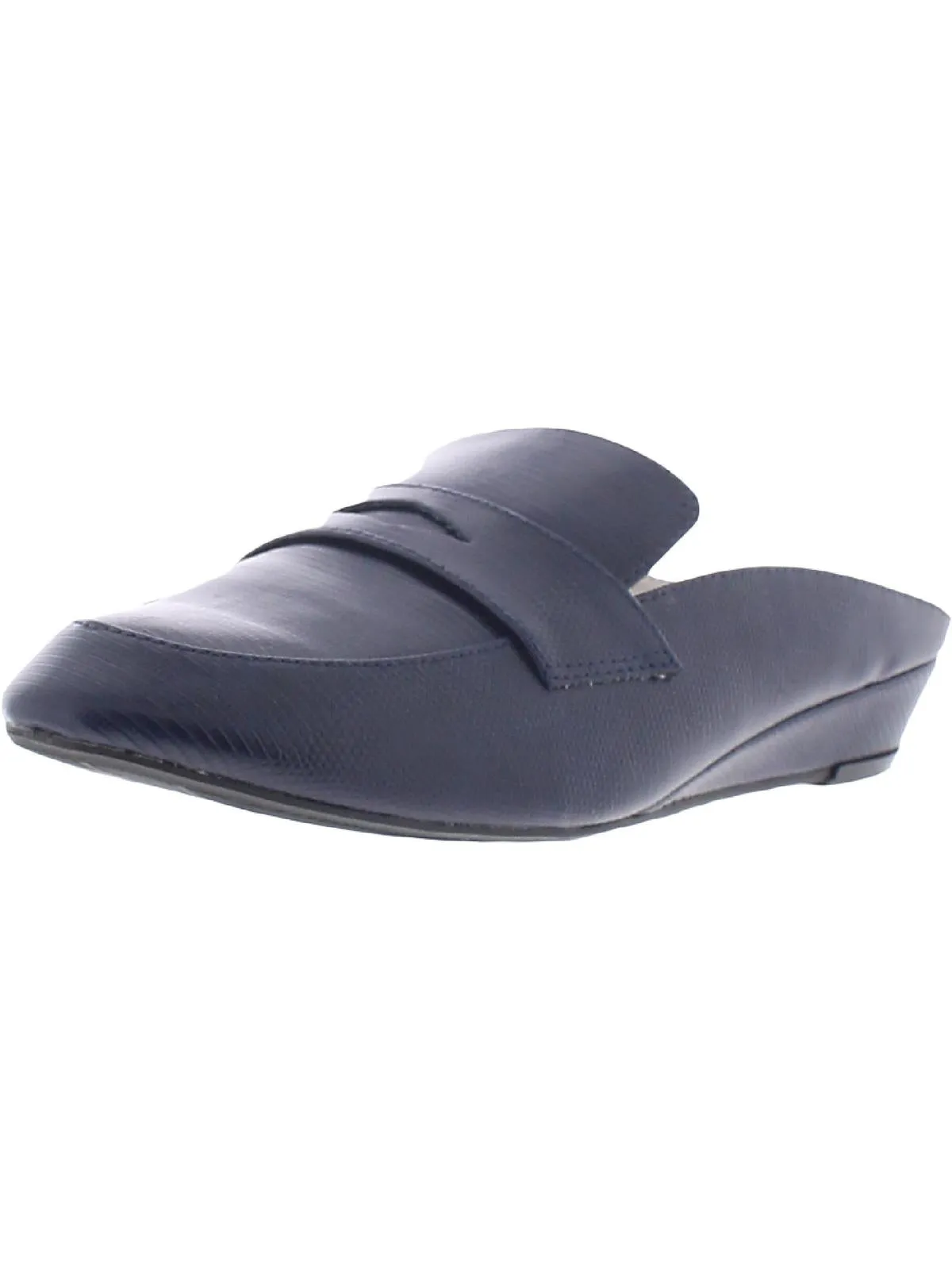 Leilani Womens Faux Leather Slip On Loafer Mule