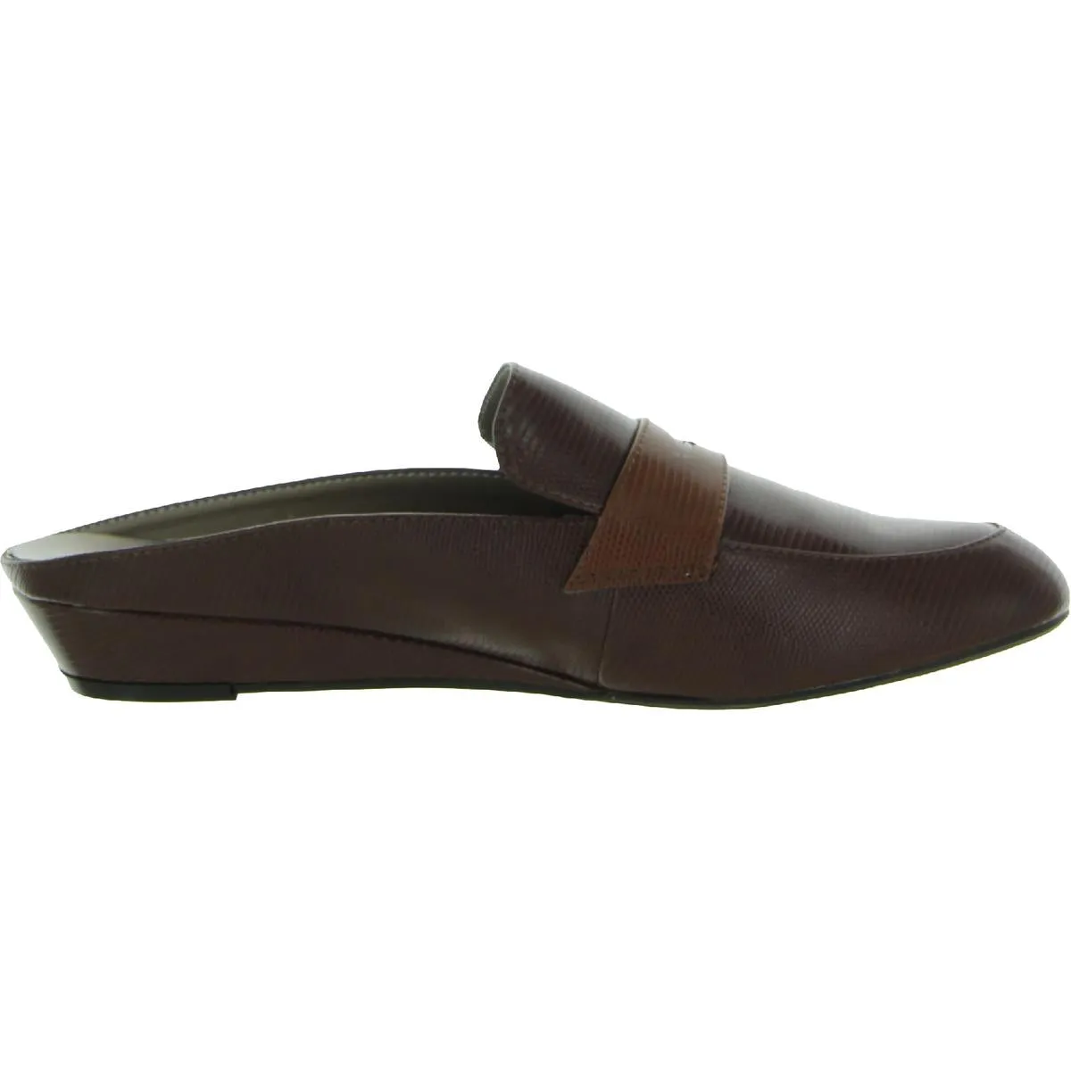 Leilani Womens Faux Leather Slip On Loafer Mule