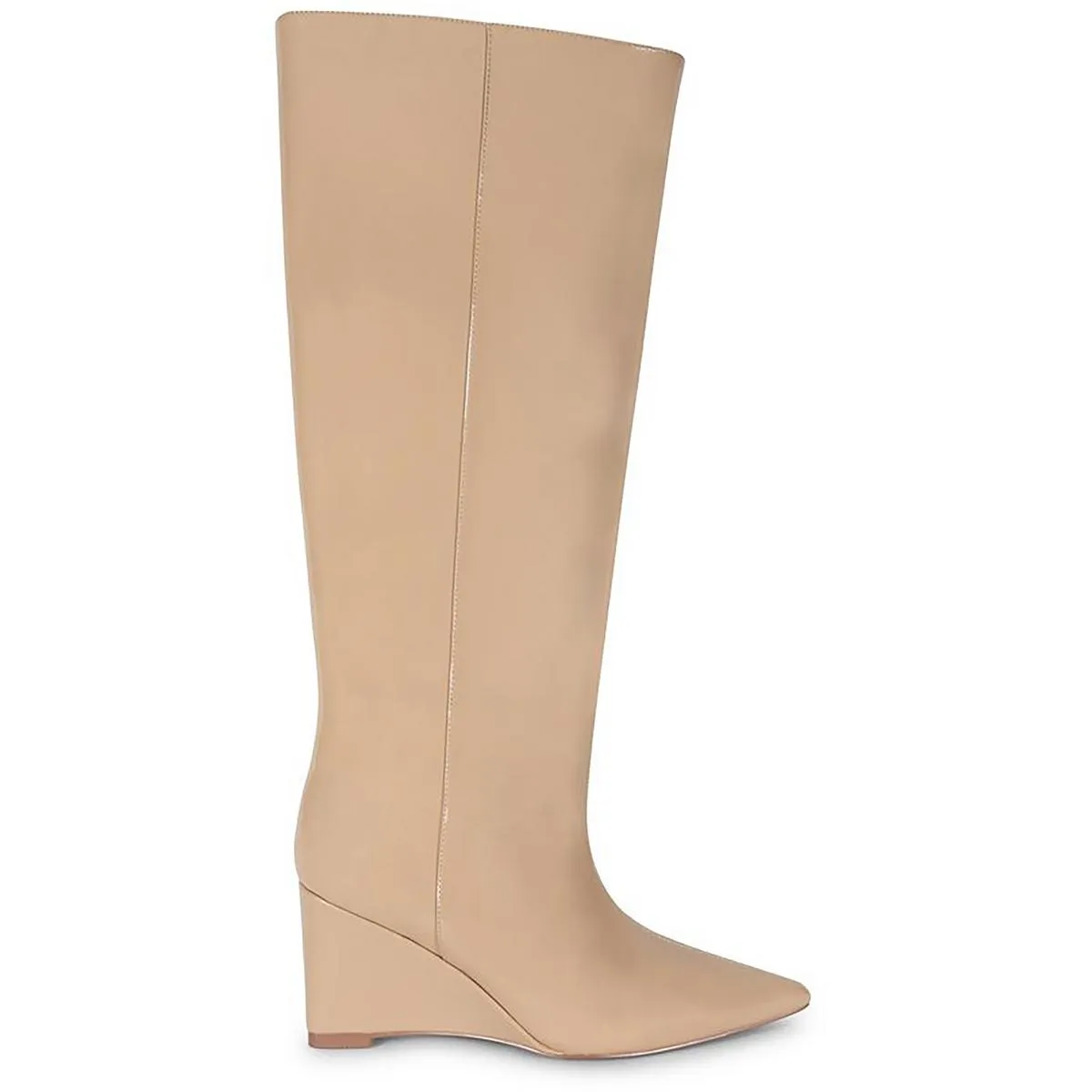 LELA Womens Patent Leather Pointed Toe Knee-High Boots