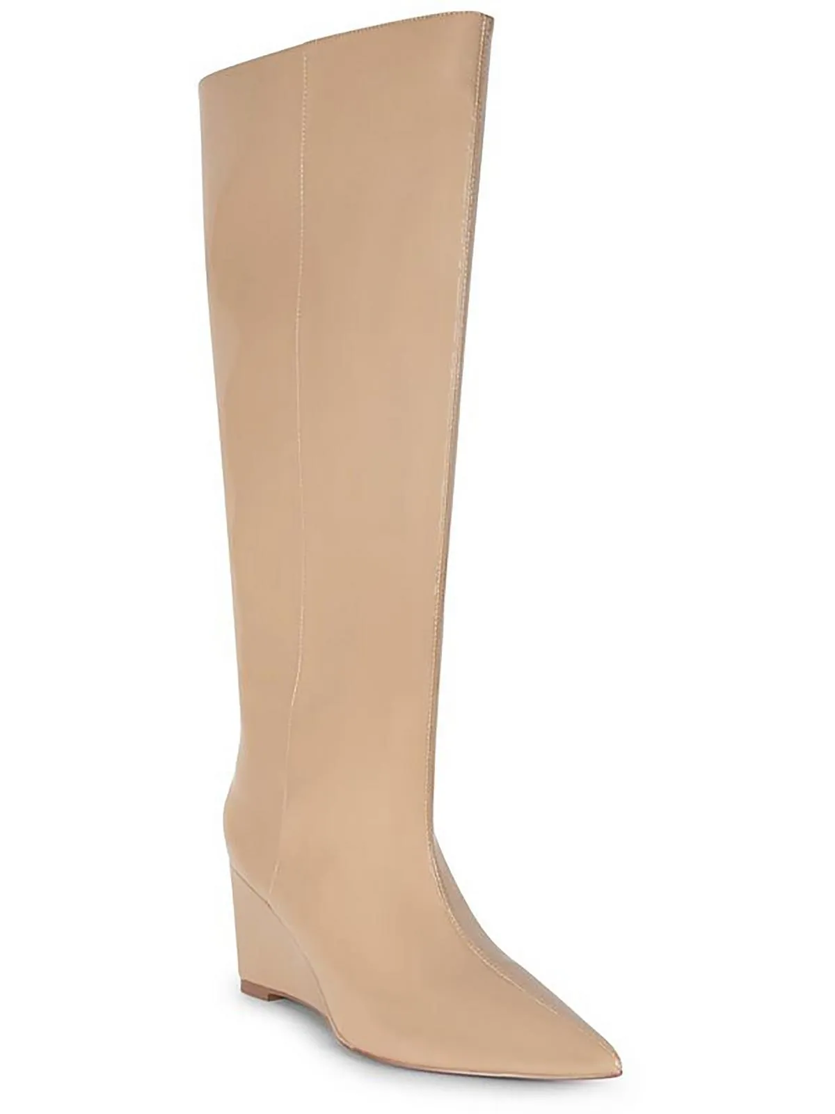 LELA Womens Patent Leather Pointed Toe Knee-High Boots