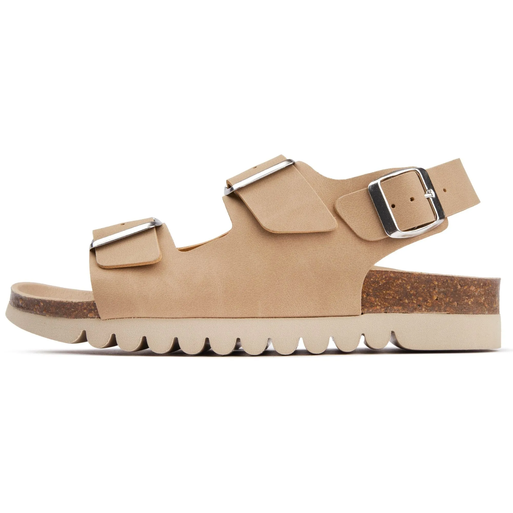 Lima Women's Vegan Footbed Sandals | Beige