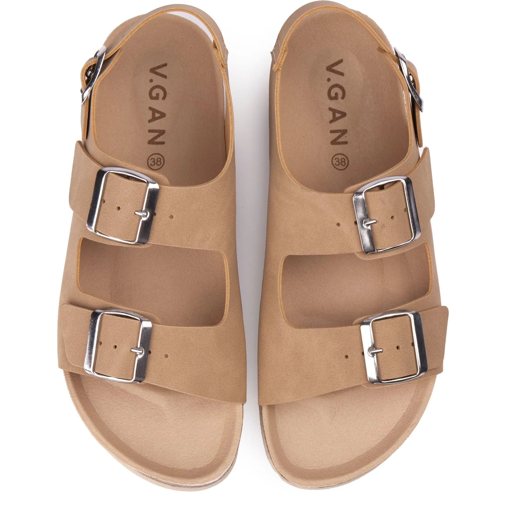 Lima Women's Vegan Footbed Sandals | Beige