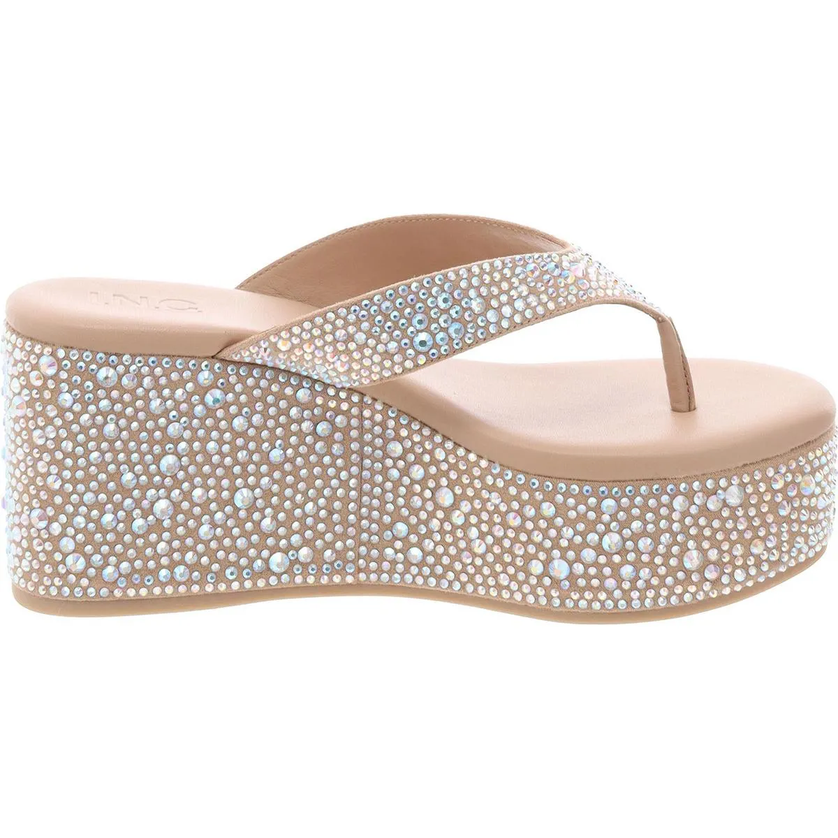 Lolif Womens Rhinestone Open Toe Platform Sandals