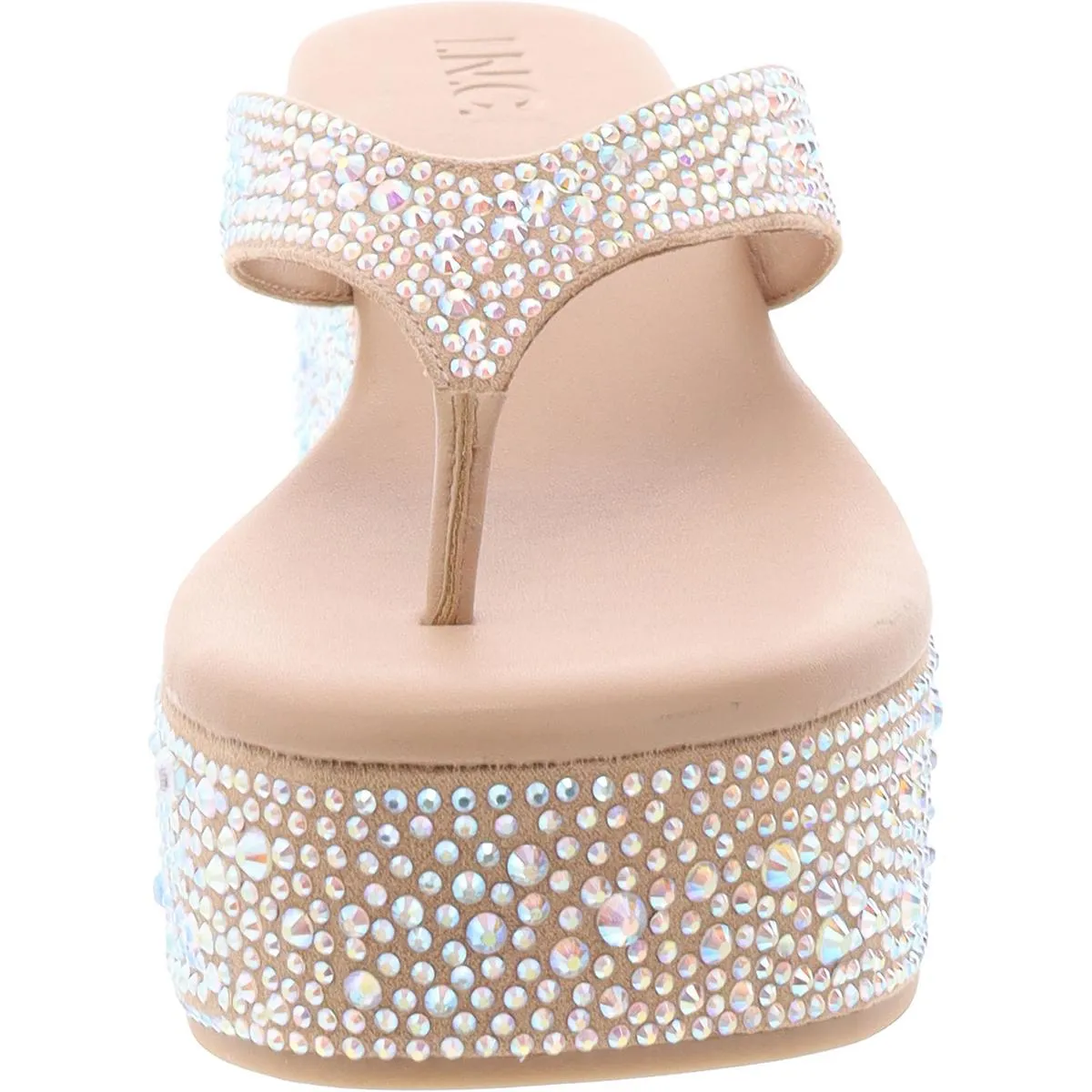 Lolif Womens Rhinestone Open Toe Platform Sandals