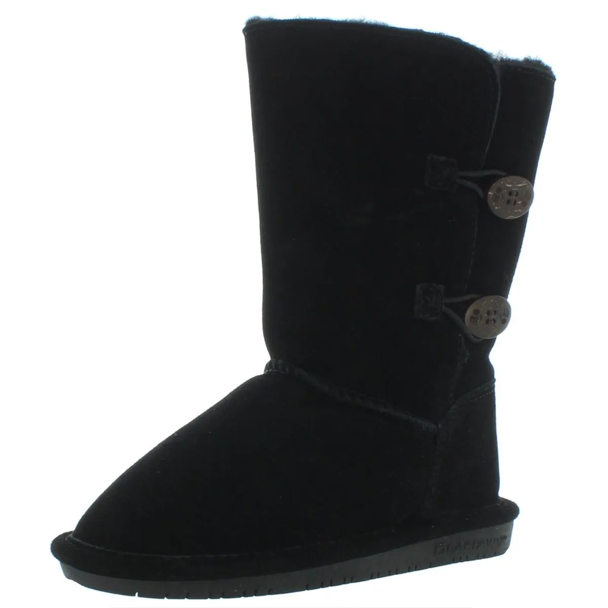 Lori Womens Fur Trimmed Suede Shearling Boots